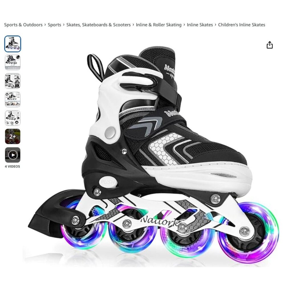 Inline Skates Children Adjustable Inline Skates with Light Up Wheels